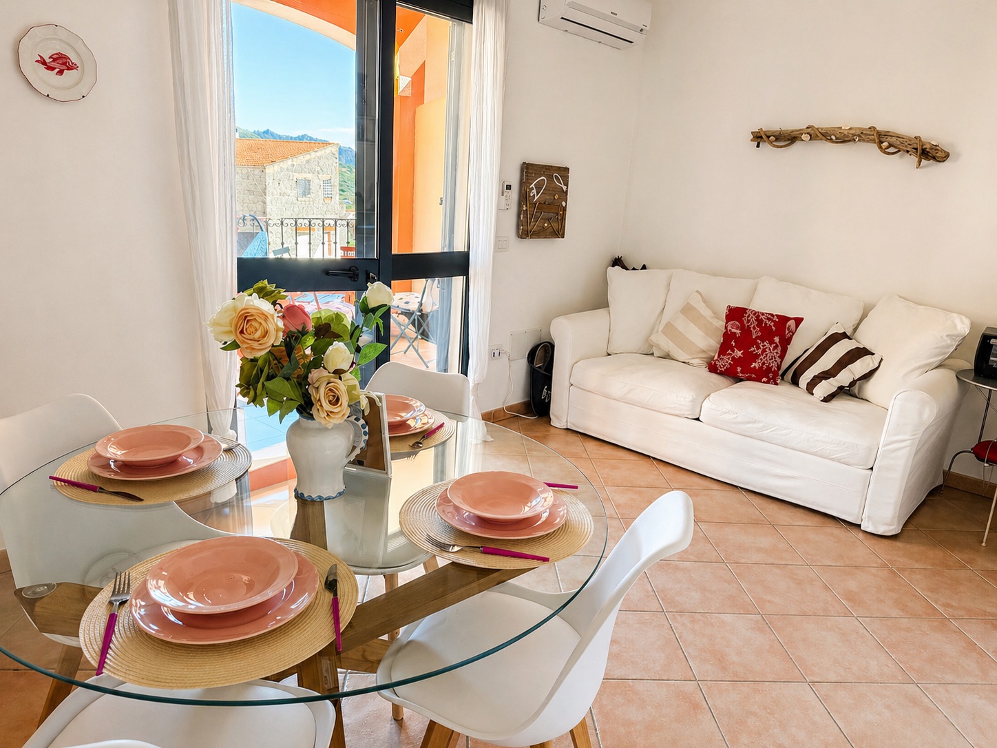 Holiday apartment living room DAVINCI Residence Badesi North Sardinia